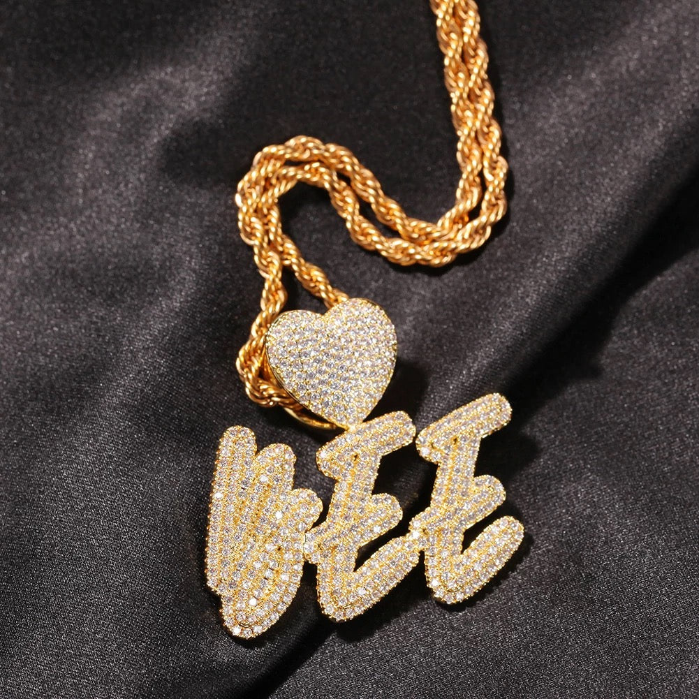 Custom Name Heart Necklace